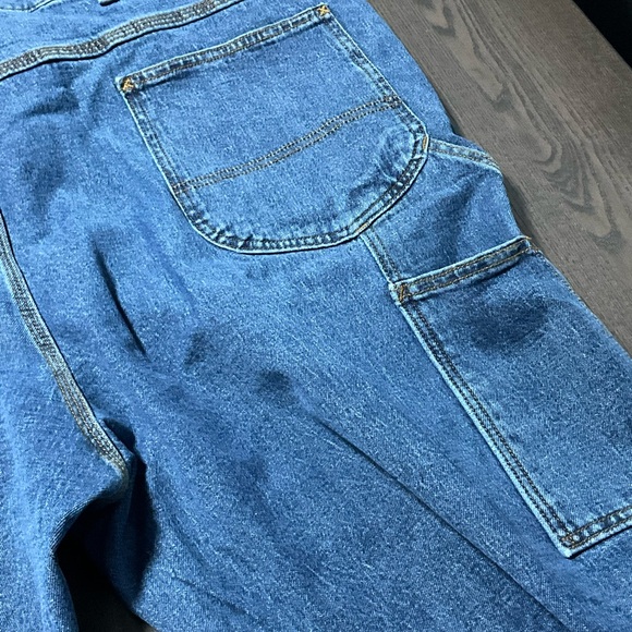 New- Lee Big&Tall 46 Jean Carpenter Shorts Original Stone Wash, Stretch - Picture 11 of 13
